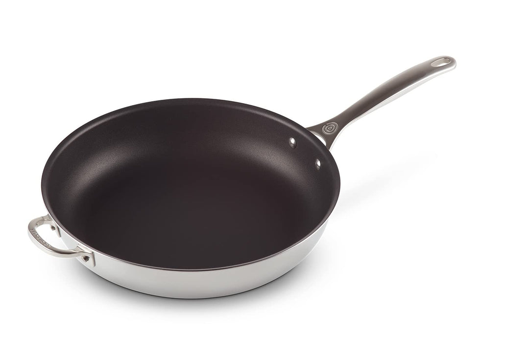 Le Creuset Antihaftbeschichtete Bratpfanne mit Gegengriff aus 3-ply PLUS Edelstahl, 32 cm, 966002320