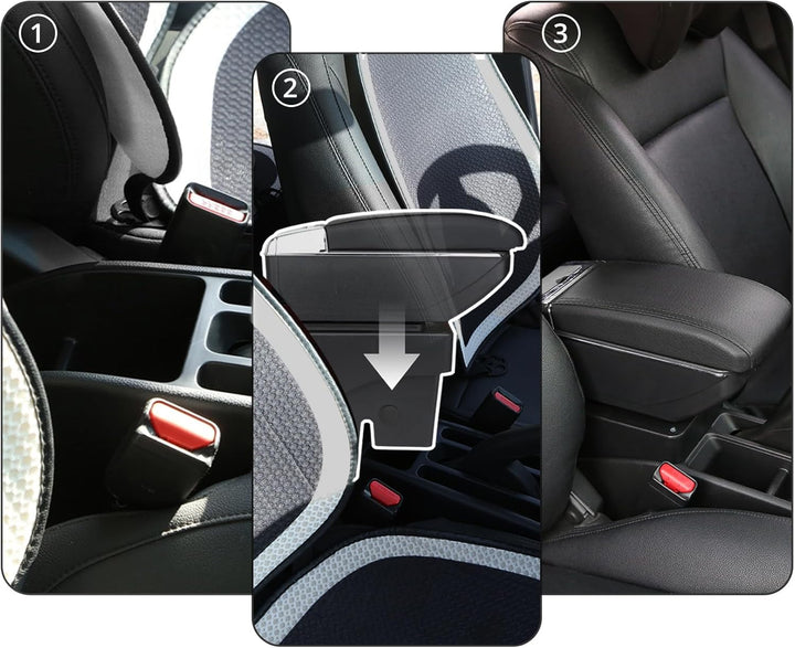 für Berlingo 2010-2020 Armlehne Mittelkonsole Aufbewahrungsbox Drehbar Mit Getränkehalter Doppelschi