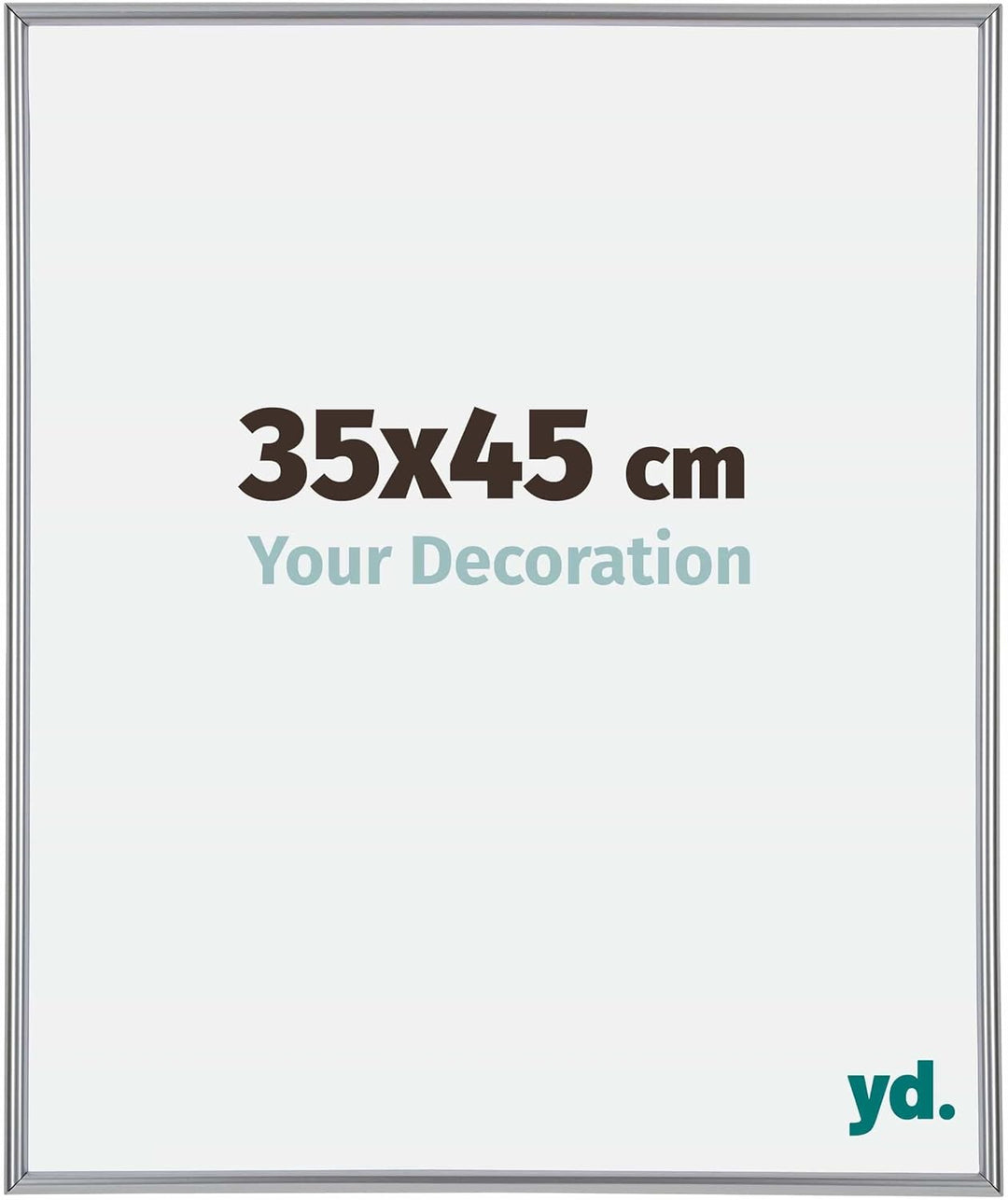yd. Your Decoration - Bilderrahmen 35x45 cm - Silber Hochglanz - Bilderrahmen aus Kunststoff mit Acr
