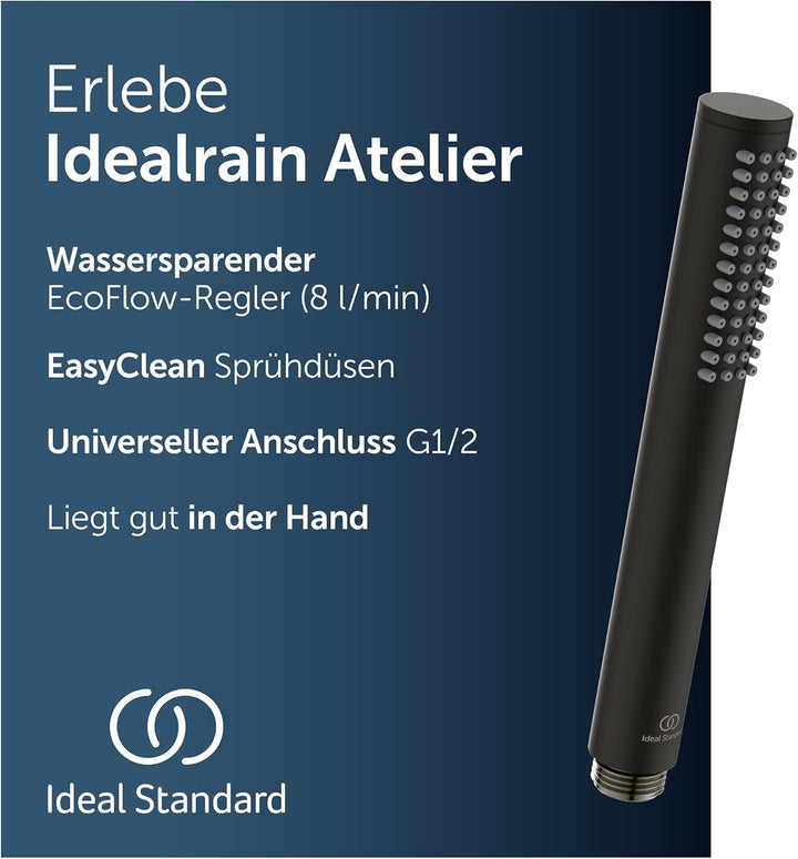 Ideal Standard BC774XG Idealrain Handbrause, stick Silk Black, Silk Black