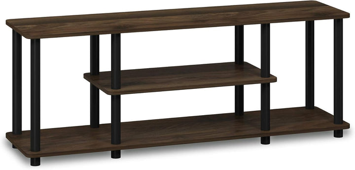 Furinno Entertainment/TV-Regal mit unterschiedlichen Ablageflächen, Columbia Walnut/Schwarz, 29.72 x