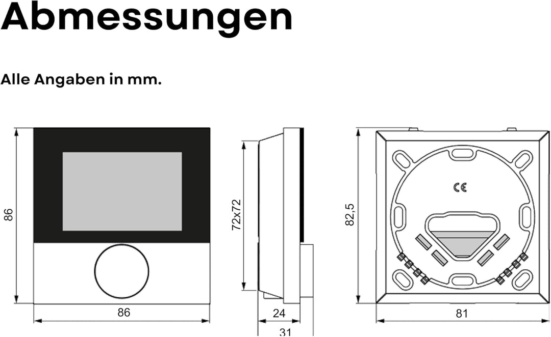 Möhlenhoff - Set kabelgebundene Fussbodenheizungsteuerung zur Einzelraumregelung mit 5 Raumthermosta