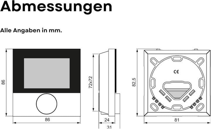 Möhlenhoff - Set kabelgebundene Fussbodenheizungsteuerung zur Einzelraumregelung mit 4 Raumthermosta