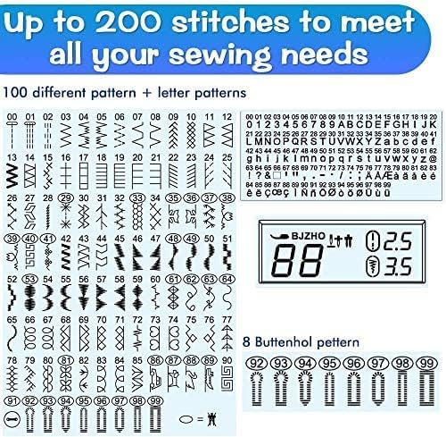 Uten Nähmaschine Elektronisch Freiarm 200 Stiche mit Anschiebetisch, Für Profis Anfänger DIY Begeist