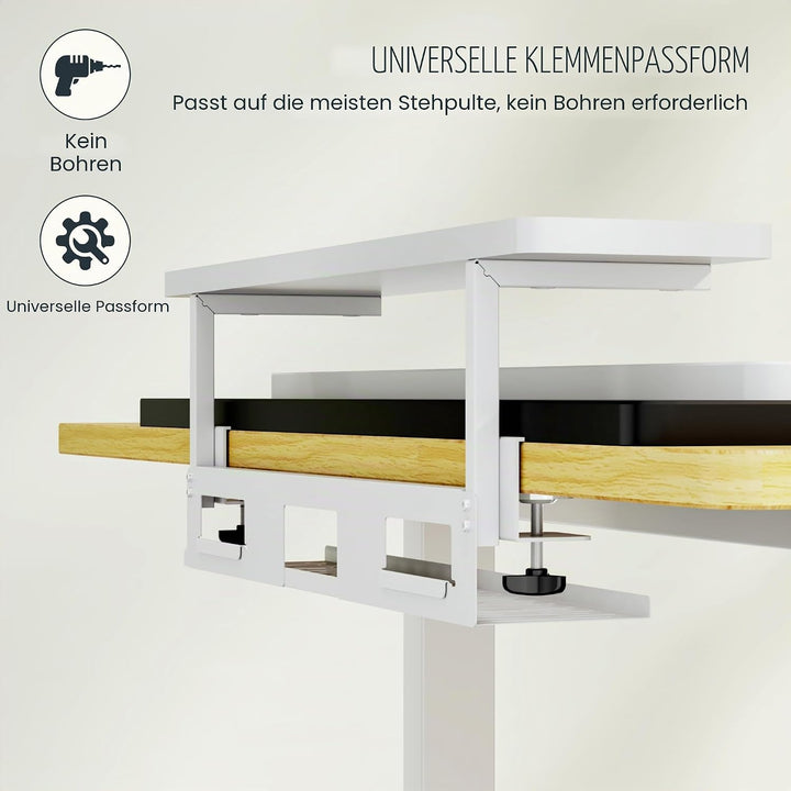 FlexiSpot Monitorerhöhung mit Kabelmanagement, Schreibtisch Aufsatz, klemmbare Schreibtischablage, S