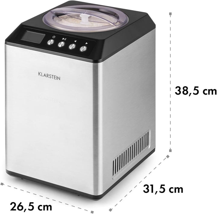 Klarstein Vanilla Sky Family - Eismaschine, Eisbereiter, Speiseeismaschine, Kühlhaltefunktion, LED-D
