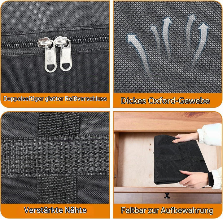 Averrex 2 Stück 125L Aufbewahrungstaschen, Umzugstasche gross, Bettdecken-Aufbewahrungstaschen mit R