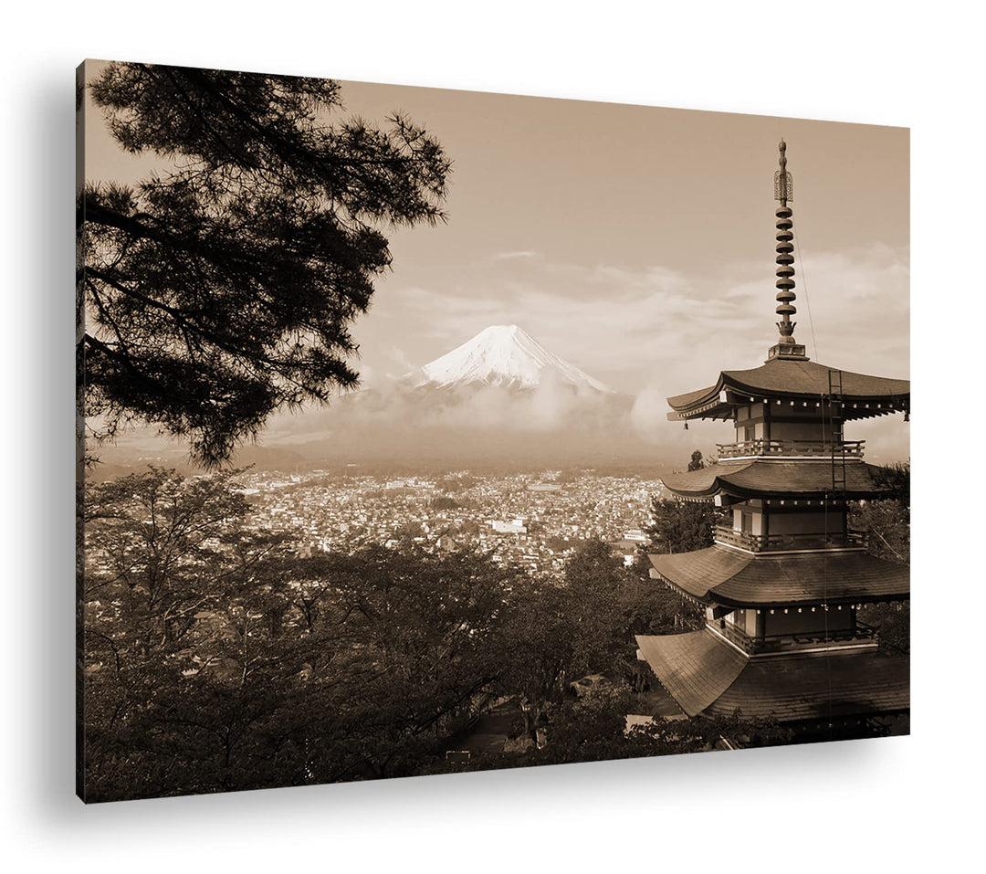 deyoli Japans atemberaubende Naturlandschaft Effekt: Sepia, Format: 80x60 als Leinwandbild, Motiv fe