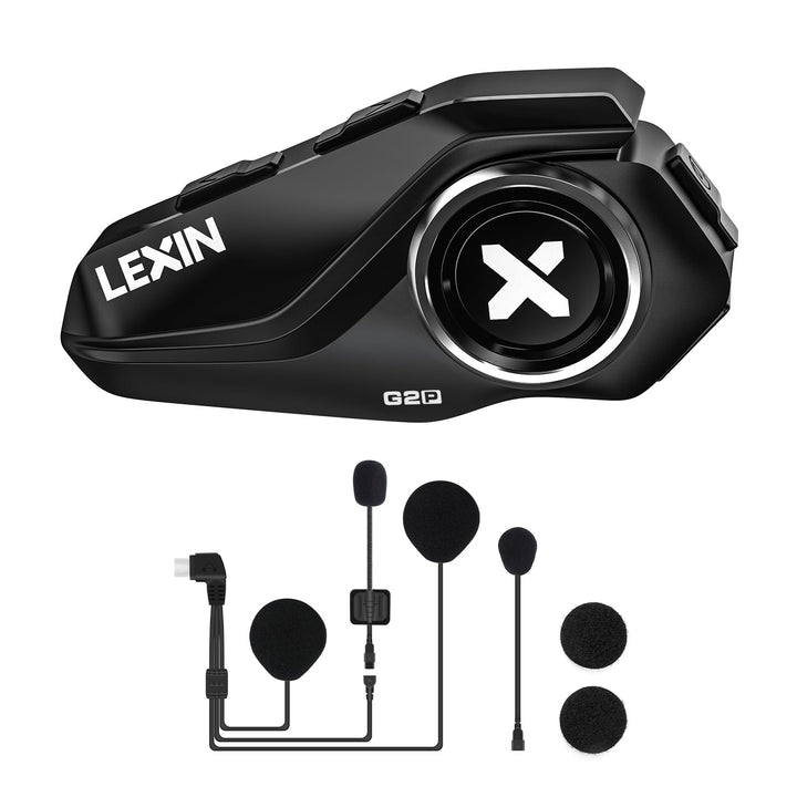 LEXIN G2 Motorrad Bluetooth Headset, Helm Kommunikationssystem für 2 bis zu 6 Personen in Reichweite