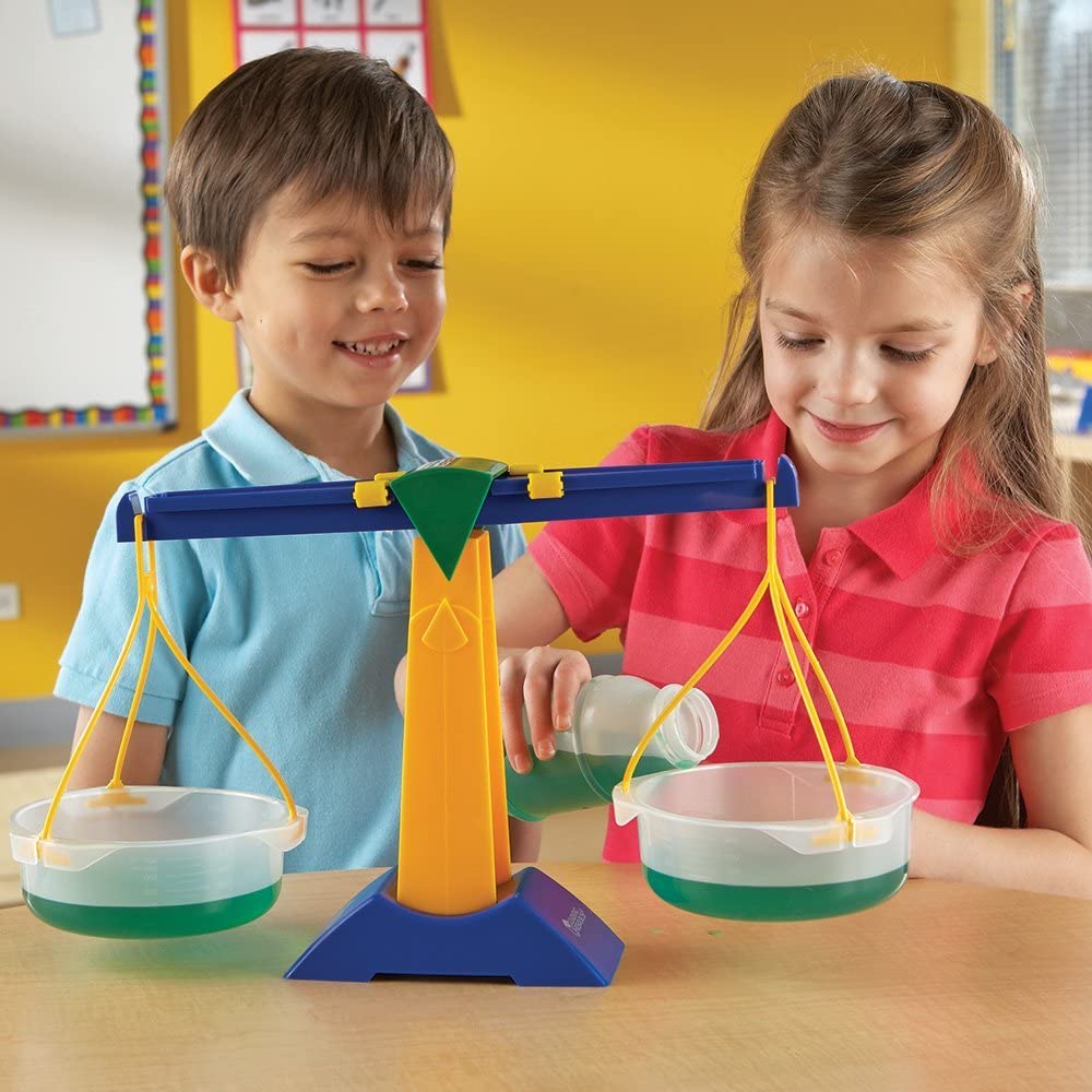 Learning Resources Balkenwaage, Ab 3 Jahren, Lernspiel Gewichte Wiegen und Vergleichen, Abnehmbare S
