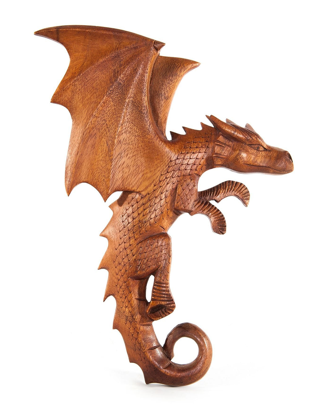 Windalf Wandbild Draco 33 cm Drache rechts schauend Holzbild Handarbeit aus Holz