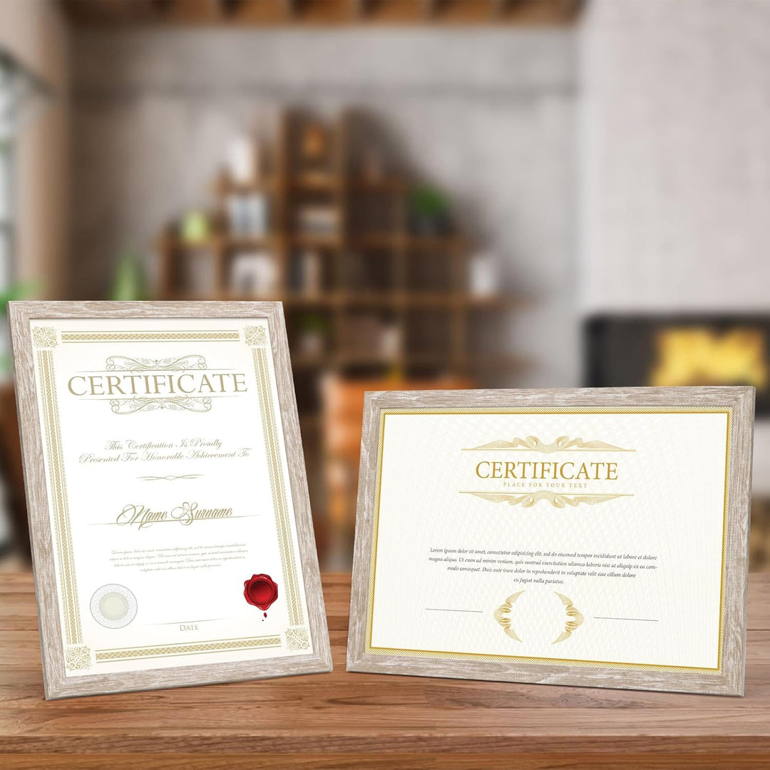 EYMPEU 6er-Set Bilderrahmen A4 Set, Urkundenrahmen, Fotorahmen DIN A4(21 x 29,7 cm), Geeignet für Wa