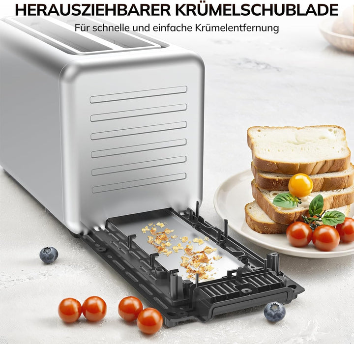 Keenstone Toaster 4 Scheiben, LED Display Touchscreen mit Memory-Funktion, Single-Slice-Technologie,
