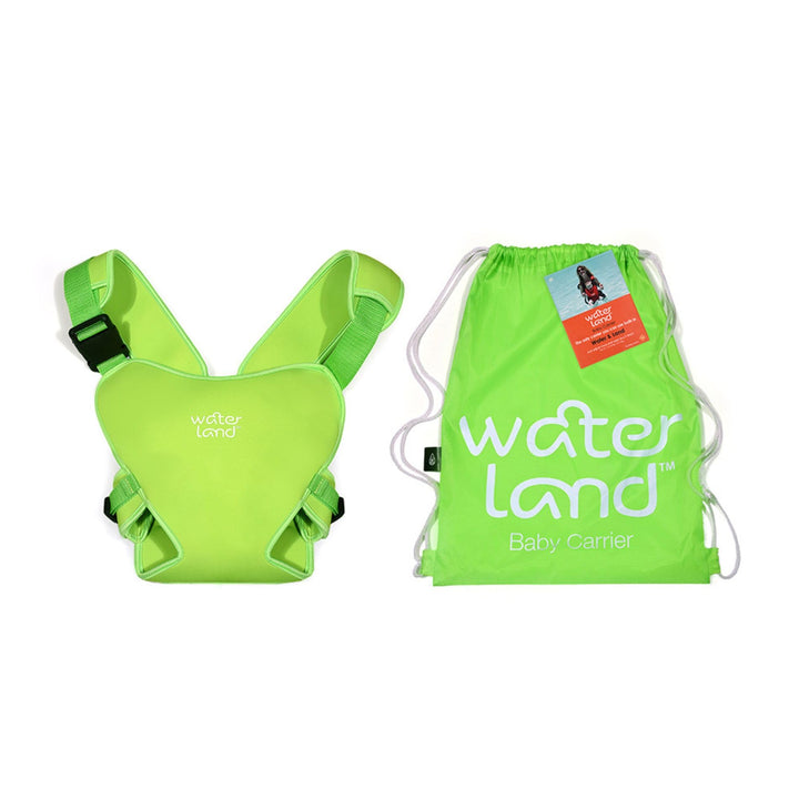 WaterLand Babytrage Innovativer Tragesitz für Wasser und Land Grün - Wasserdichter Brustgurt für Kle
