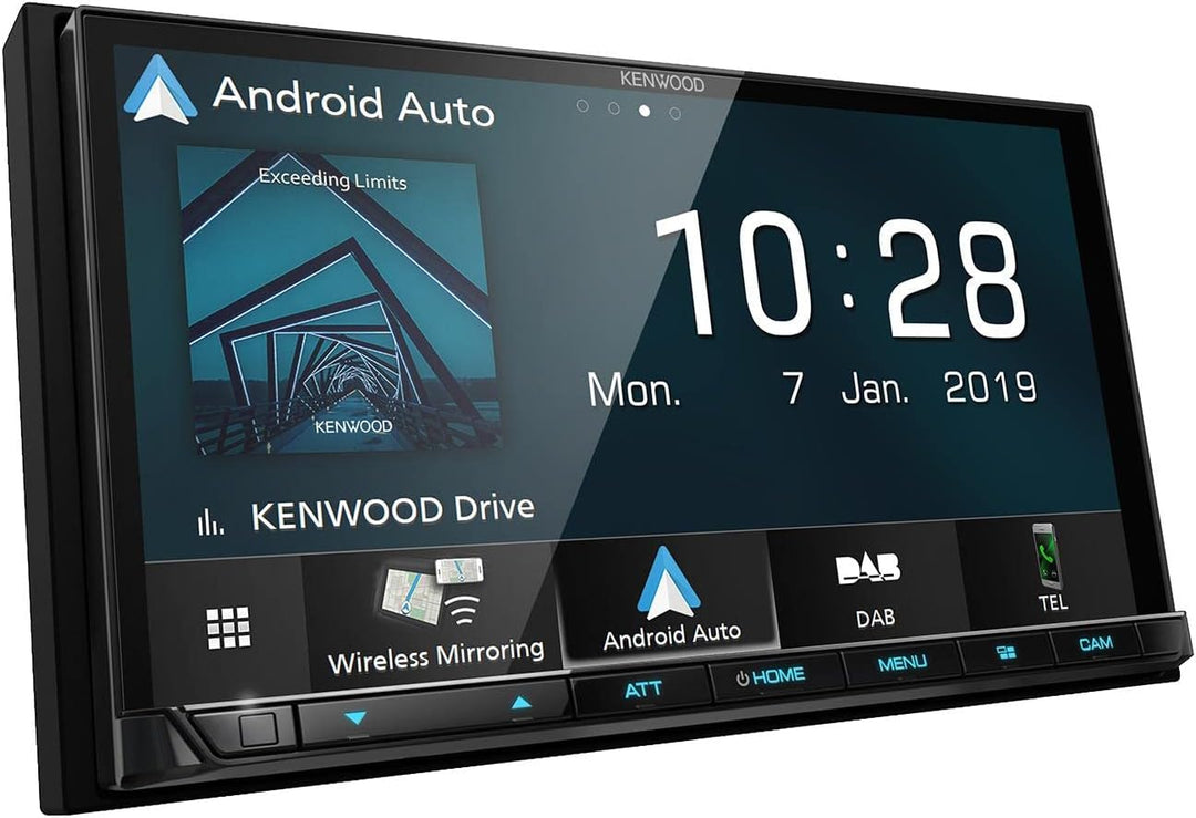 Kenwood DMX8019DABS 17,7 cm WVGA Digital Media Moniceiver mit DAB+, Wireless CarPlay, Android Auto,