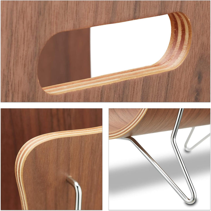 Relaxdays Zeitungsständer Holz, Bugholz, Zeitungskorb, modernes Design, robust, Tragegriffe, HBT 30