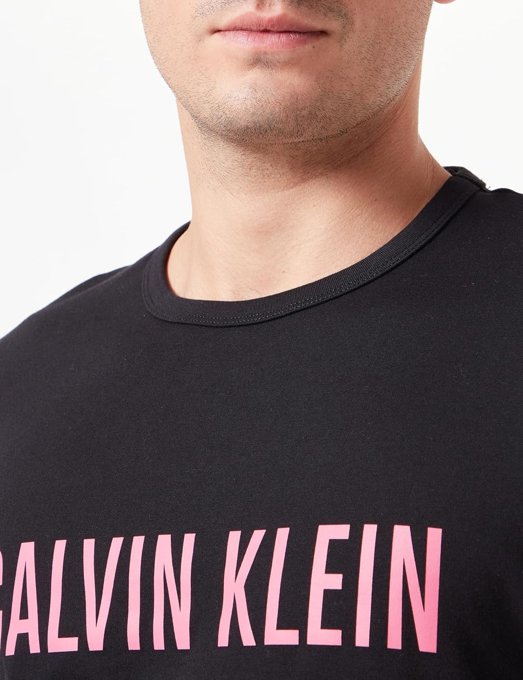 Calvin Klein Herren T-Shirt M Schwarz (Black W/ Fuchsia Rose), M Schwarz (Black W/ Fuchsia Rose)