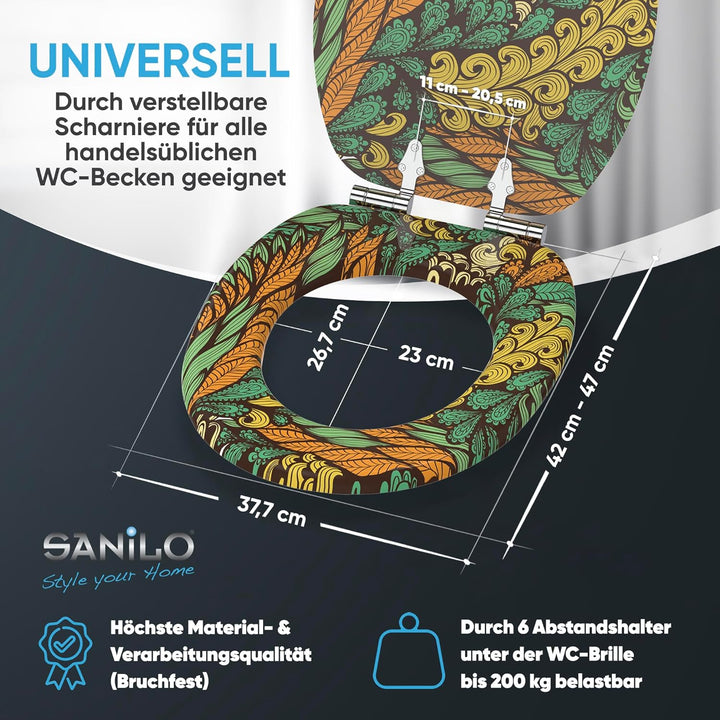Sanilo WC Sitz mit Absenkautomatik, viele neue Toilettendeckel zur Auswahl, hochwertige Oberfläche,