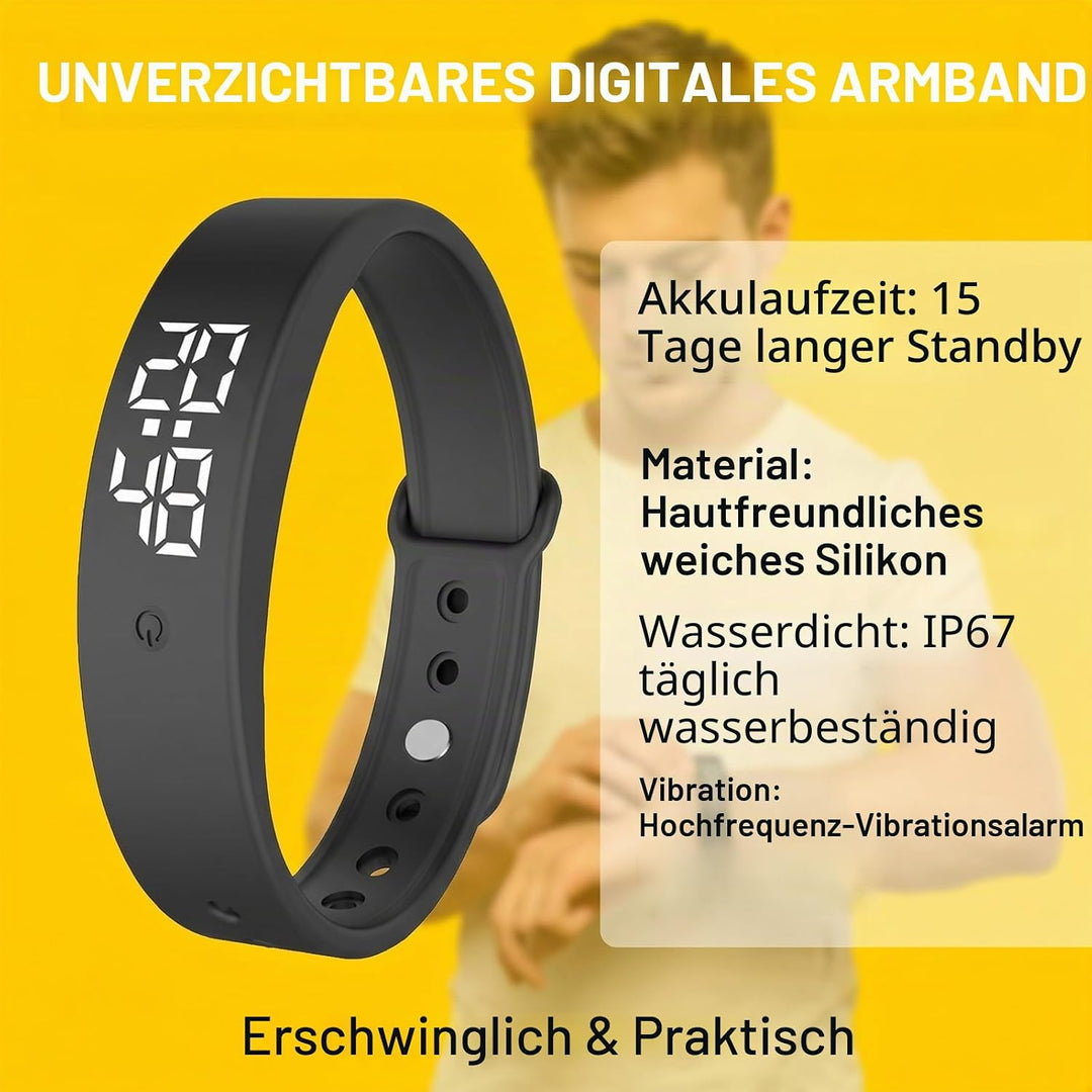 CEWROM Vibrationswecker Armband, Wecker Armband Vibration mit Timer, Vibrationsalarm Erinnerung Uhr,