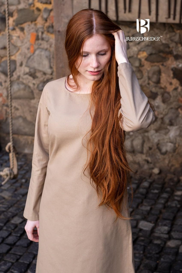 Burgschneider Mittelalter LARP Unterkleid Freya – Hanf XXXL 3XL Hanf, 3XL Hanf