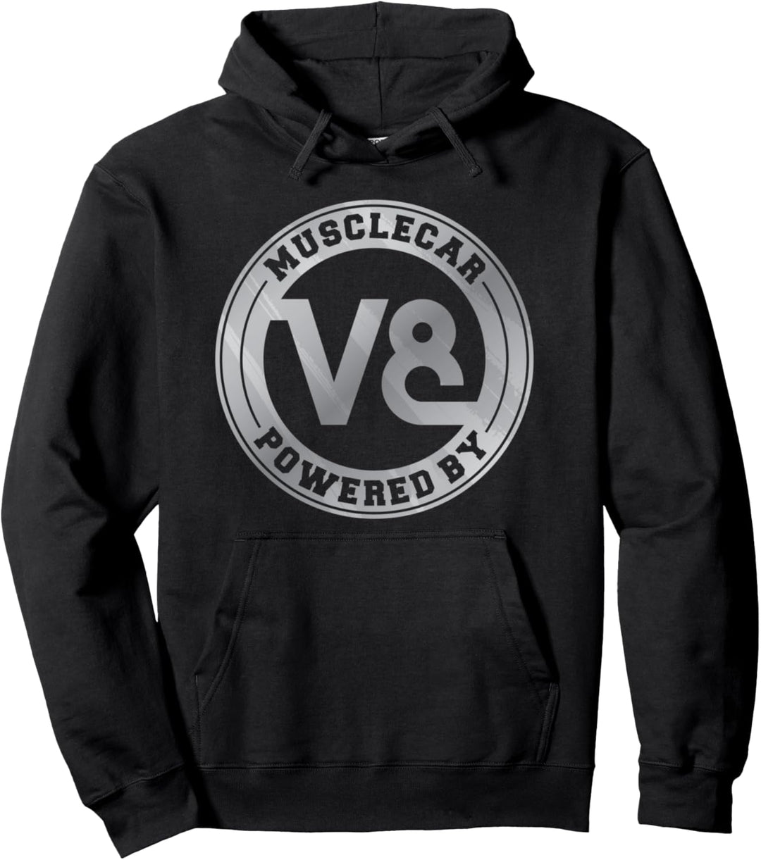 Musclecar Powered By V8 Motor Geschenk Für Tuning Autofans Pullover Hoodie