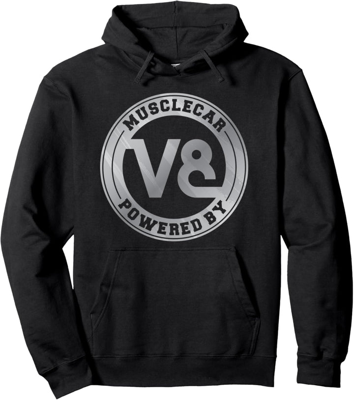 Musclecar Powered By V8 Motor Geschenk Für Tuning Autofans Pullover Hoodie