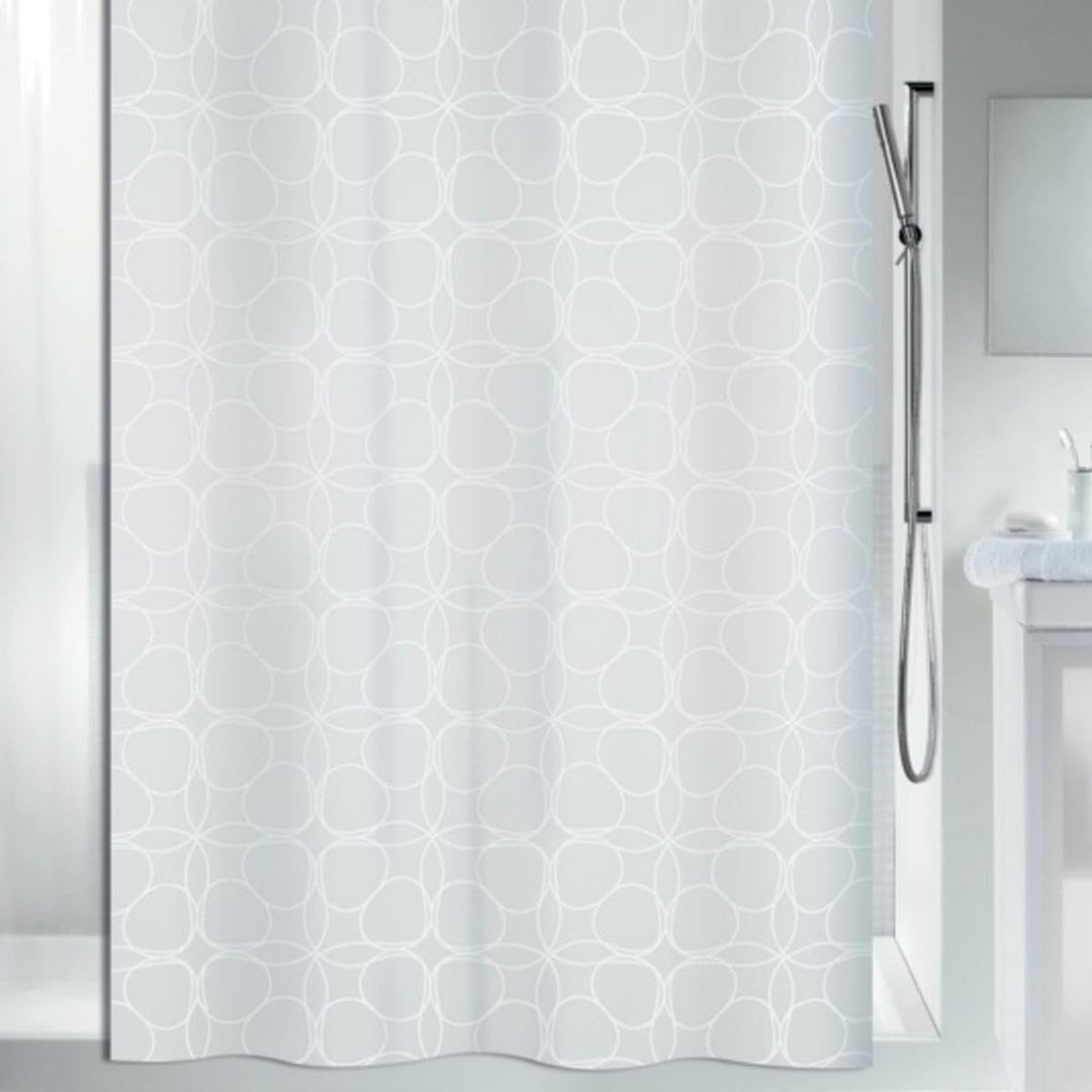 Spirella Anti-Schimmel Duschvorhang - Anti-Bakteriell, waschbar, wasserdicht, Polyester, „Filigran“