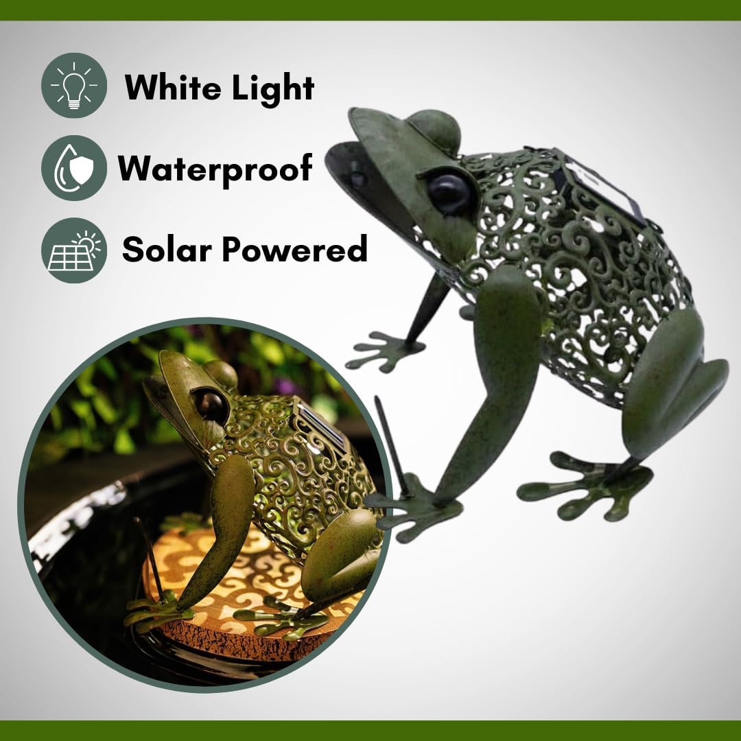 Smart Solar 1050113 Dekofigur Frosch aus Metall