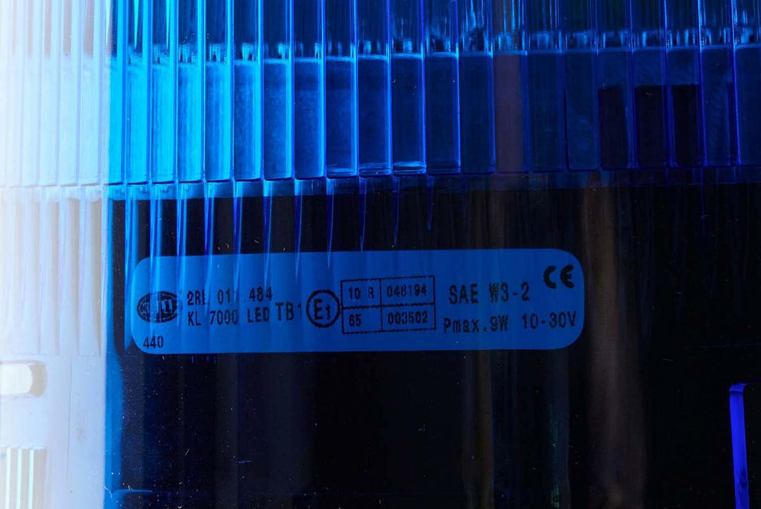 HELLA - LED-Rundumkennleuchte - KL 7000 - 12/24V - blau - Rohrstutzen, flexibel - Stecker: offene Ka