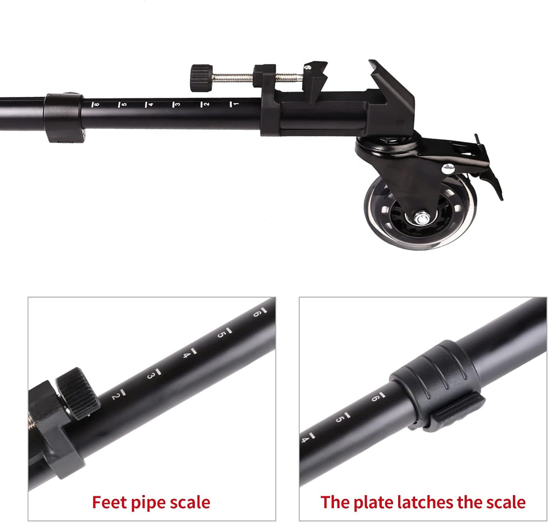 Fotografie Dreibein rollwagen,Schwerlast Einsätze mit grossen 2-Zoll-Gummi-Rädern, verstellbaren Bei