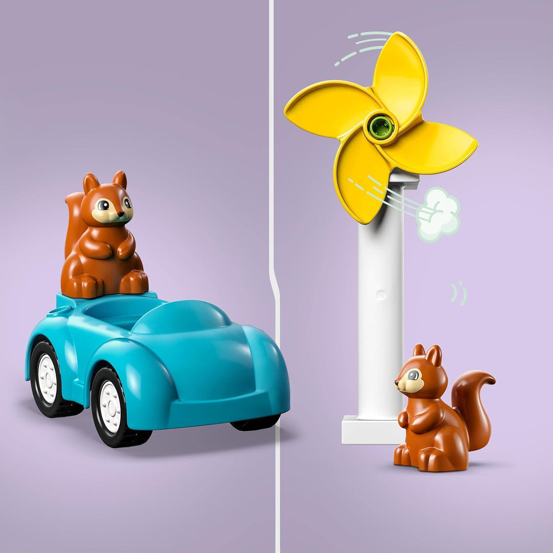 LEGO 10985 DUPLO Town Windrad und Elektroauto, Spielzeugauto-Lernspielzeug für Mädchen und Jungen ab