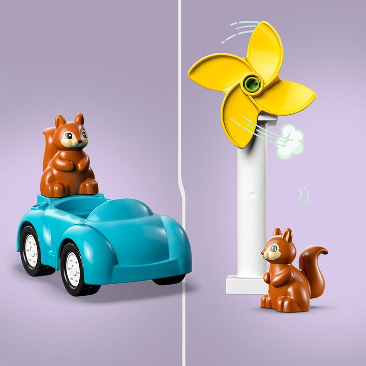 LEGO 10985 DUPLO Town Windrad und Elektroauto, Spielzeugauto-Lernspielzeug für Mädchen und Jungen ab