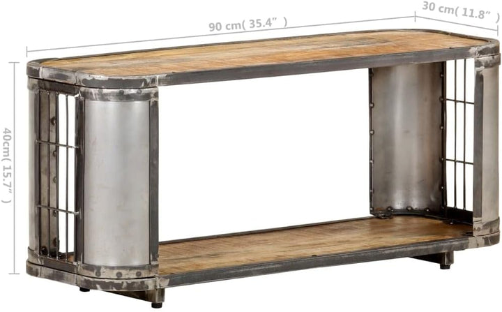 vidaXL Mangoholz Massiv TV Schrank Industrie-Stil Lowboard Fernsehschrank Fernsehtisch Sideboard HiF