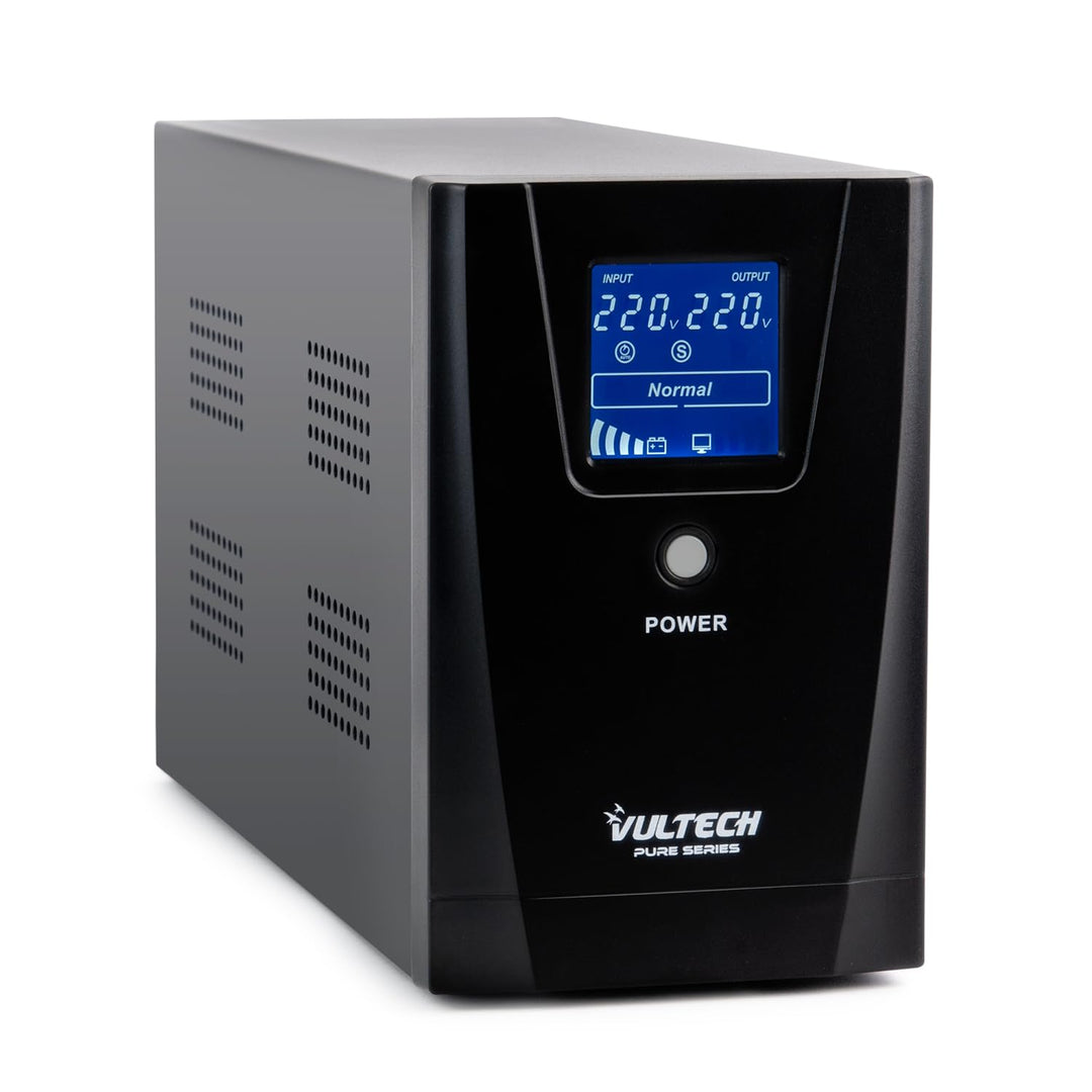 Vultech ups 1000VA Pure Line Interactive mit Reiner Sinuswelle und LCD Serie Pure 1000 VA | 800 Watt