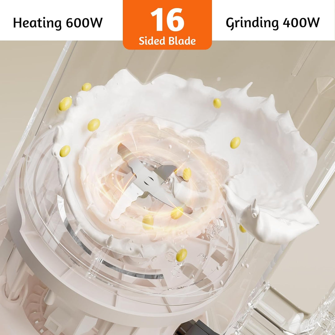 Nussmilchmaschine 1500ML, Sojamilch Hersteller mit 16 Klingen, 7 in 1 Sojamilchmaker Multifunktional