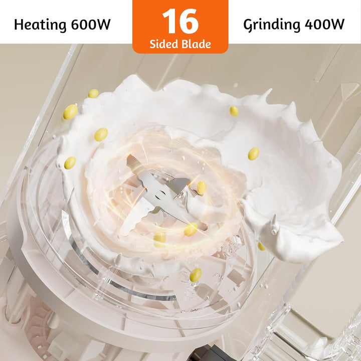 Nussmilchmaschine 1500ML, Sojamilch Hersteller mit 16 Klingen, 7 in 1 Sojamilchmaker Multifunktional