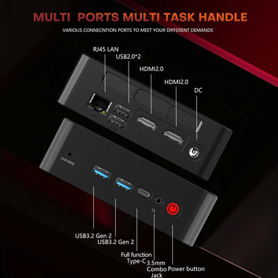 BOSGAME Mini PC, AMD Ryzen 7 5700U (up to 4.3GHz, 8C/16T), Mini Computers DDR4 32GB RAM 512GB NVMe S