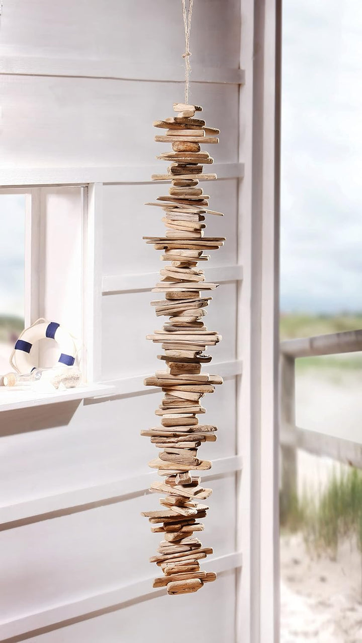 Deko-Girlande „Strandgut“, 90 cm hoch, aus Treibholz, Natur Holzgirlande, Hängegirlande, Frühlings-