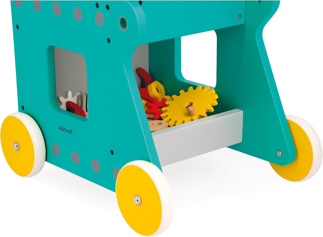 Janod - Mein erstes Konstruktionsspiel - Roboterwagen - Bastel- & Rollenspiel - 38 Zubehörteile - Fö