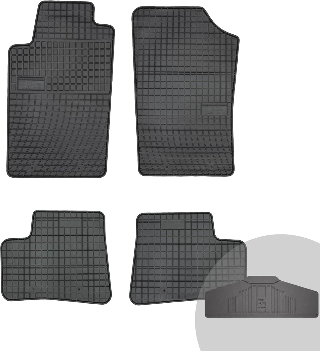 FROGUM EL Toro Gummimatten Ganzjähriges-Set von Autofussmatte Auto Fussmatten für Peugeot 206 1998-2