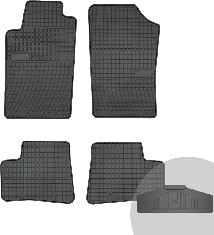 FROGUM EL Toro Gummimatten Ganzjähriges-Set von Autofussmatte Auto Fussmatten für Peugeot 206 1998-2