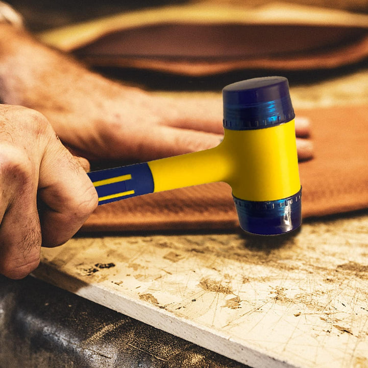 KAIHAOWIN Gummihammer 40 mm, 500g, Gummi Hammer Klein mit Rutschfestem Griff, Schonhammer für Kunsts