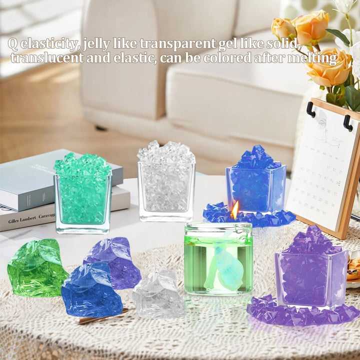 RANJIMA Gel Wachs Kerze Making Kit, Gelee Wachs DIY Kerze Machen Handgefertigte Material Crystal für