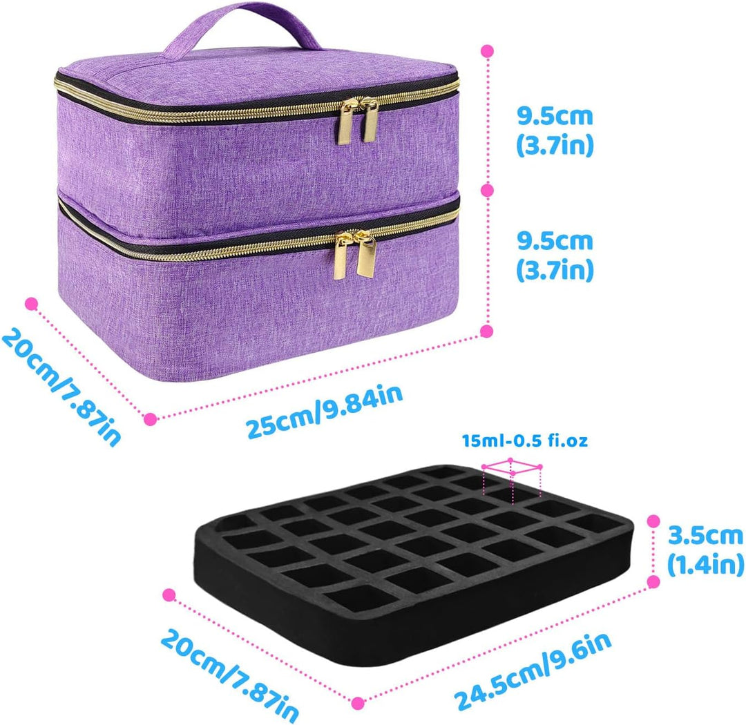 Nagellack Organizer Tasche, Doppelschicht Nagellack Aufbewahrung Box, Organizer Koffer für Nageldesi