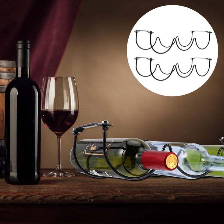 YARNOW 2Pcs Eisen Wein Rack Unter Schrank Montieren Wein Flasche Halter Bauernhaus Rotwein Ständer M