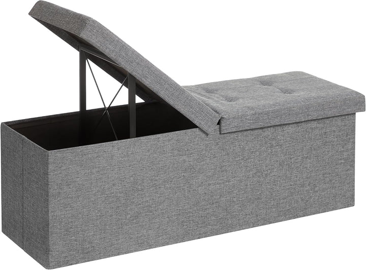 SONGMICS Sitzbank mit Stauraum, Sitztruhe mit Klappdeckel, Aufbewahrungsbox, faltbar, max. statische