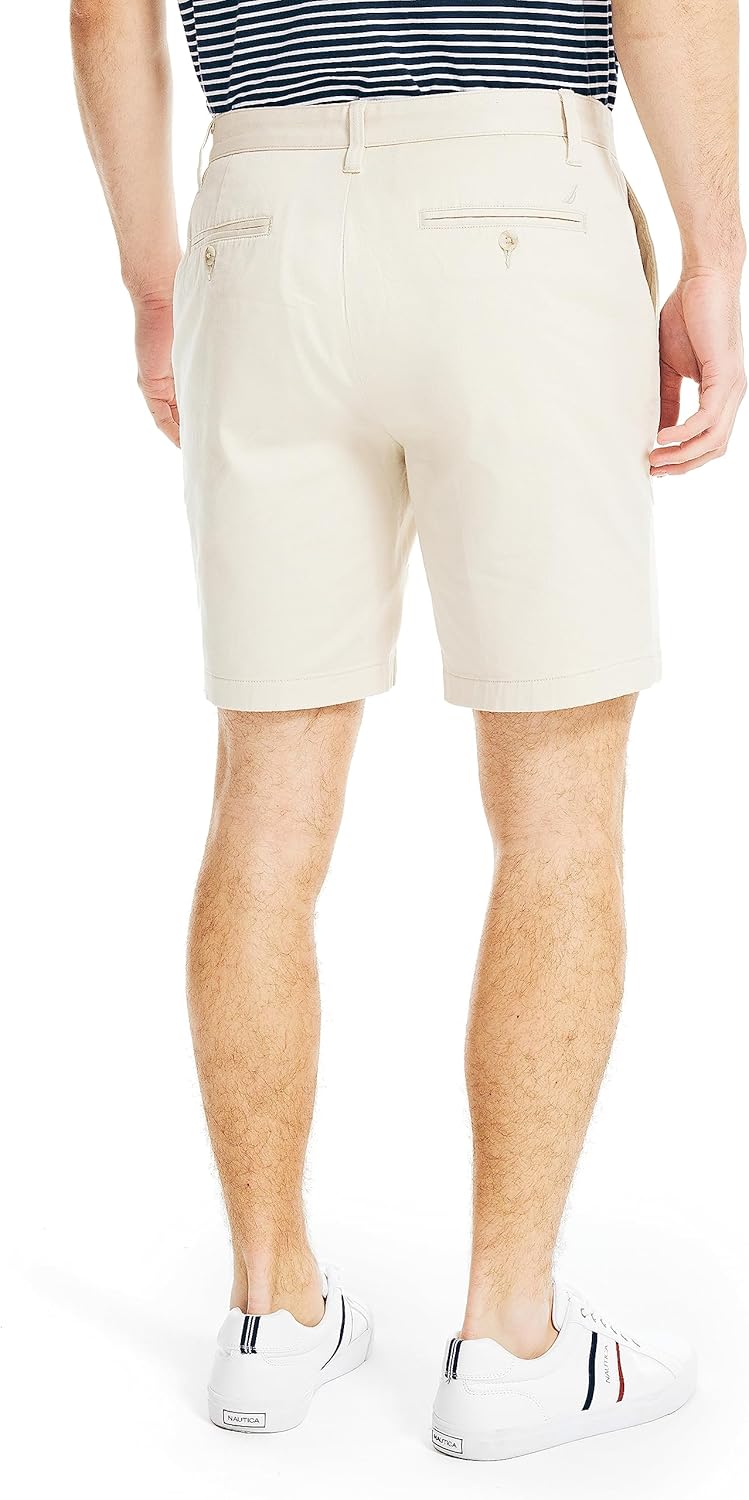 Nautica Herren Classic Fit Flat Front Stretch Chino Deck Lssige Shorts 30 Nautica Stone, 30 Nautica