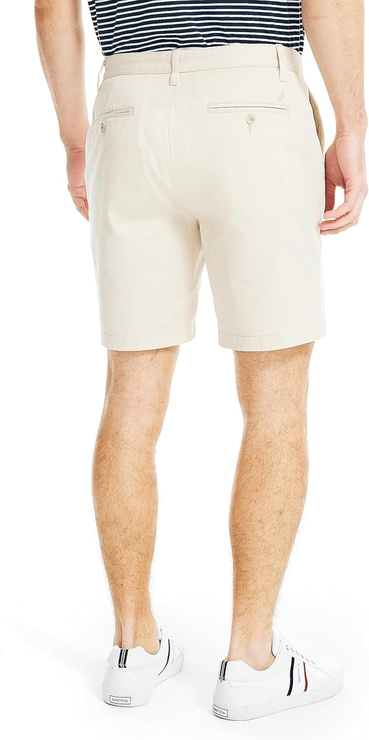 Nautica Herren Classic Fit Flat Front Stretch Chino Deck Lssige Shorts 30 Nautica Stone, 30 Nautica
