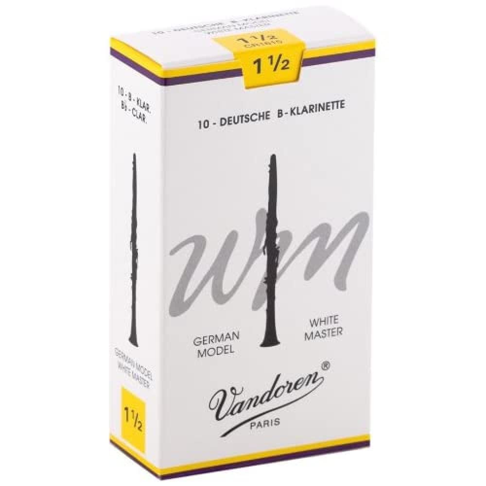 Vandoren CR1615 German White Master Blätter für Bb-Klarinette (Stärke 1,5), 10 Stück Stärke 1.5, Stä
