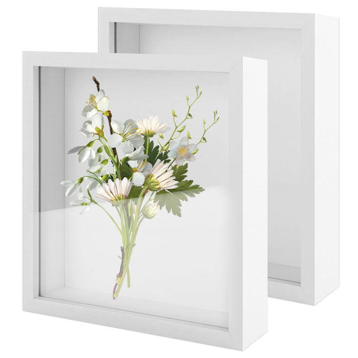 MIVIDE 2 Stück 3D Bilderrahmen zum Befüllen 30x30cm, 3D Objektrahmen Tiefer für Objekte bis 3 cm, Bi